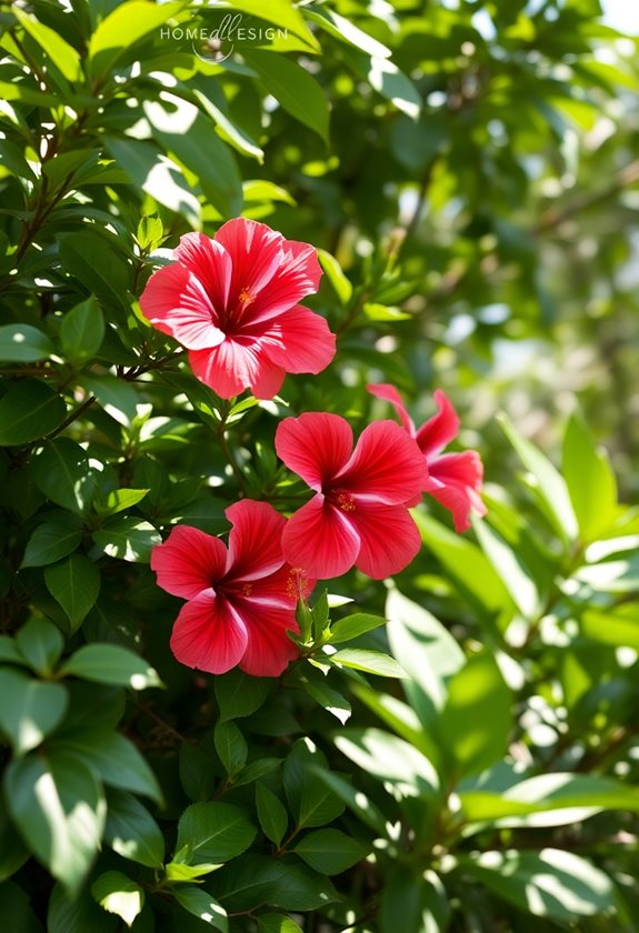 vibrant tropical garden blooms