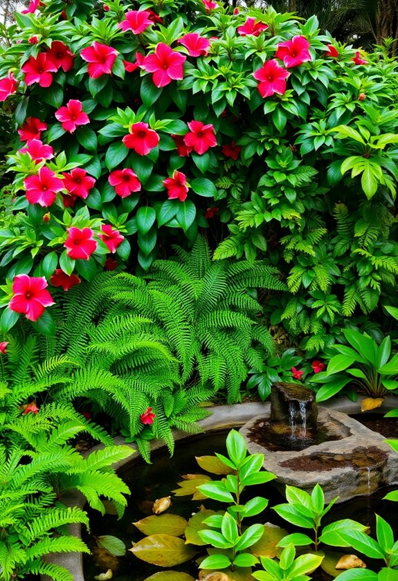vibrant tropical garden paradise