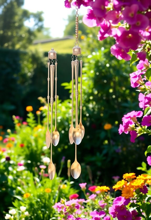 vintage silverware wind chimes