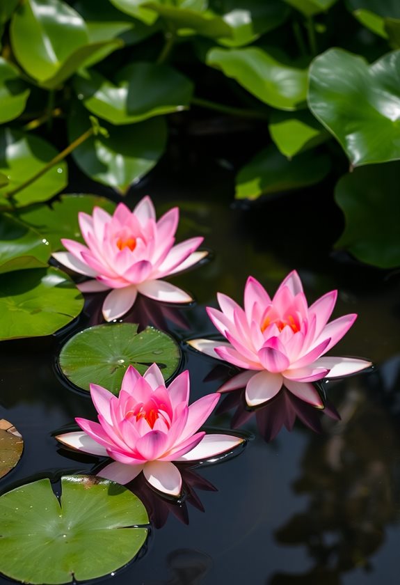 water lilies enhance pond beauty