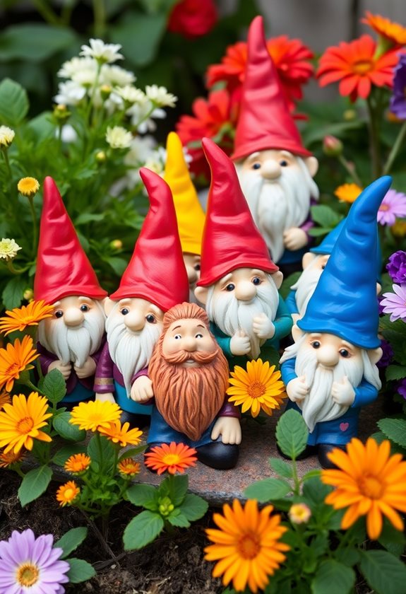 whimsical charming gnome figurines