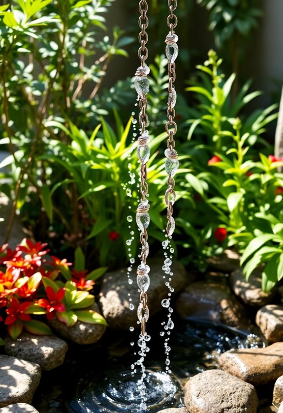 whimsical decorative rain chains