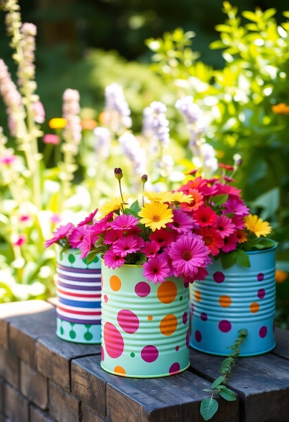 whimsical eco friendly tin planters