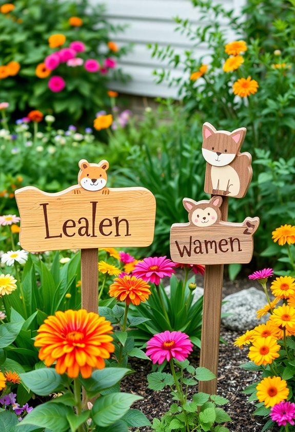 whimsical garden animal signs
