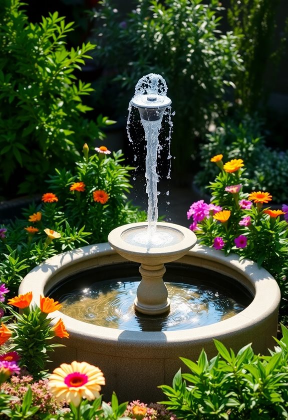 whimsical solar garden fountain