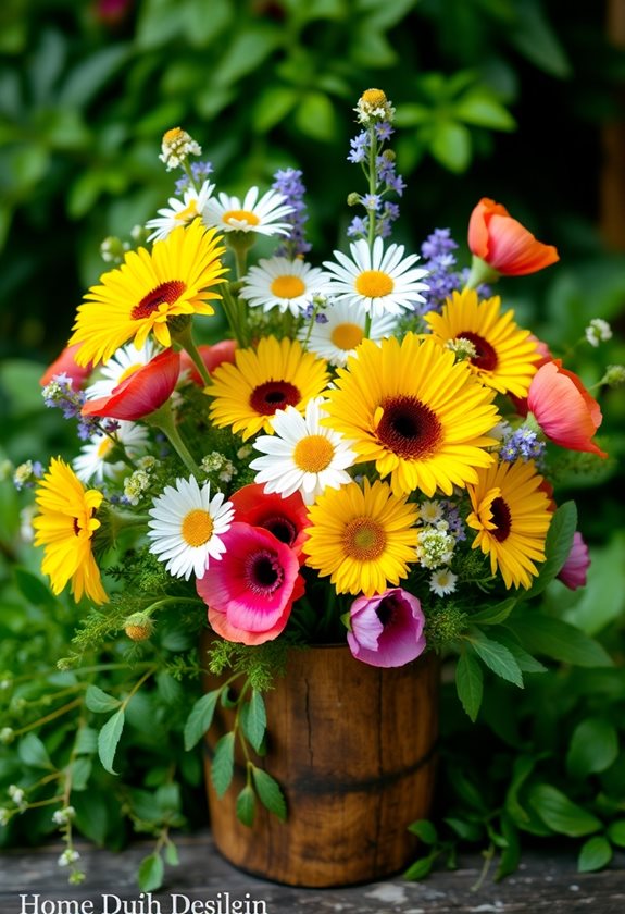 whimsical wildflower garden displays