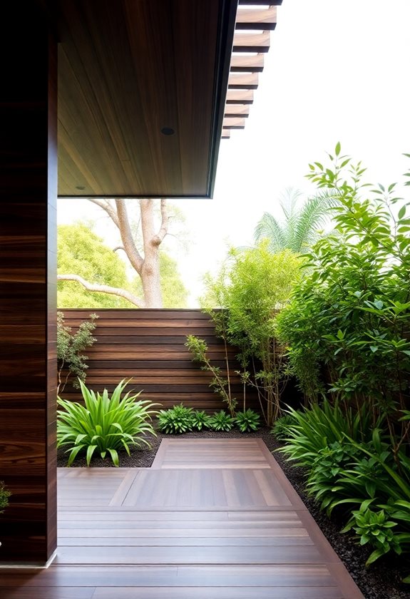 wooden garden designs enhance serenity