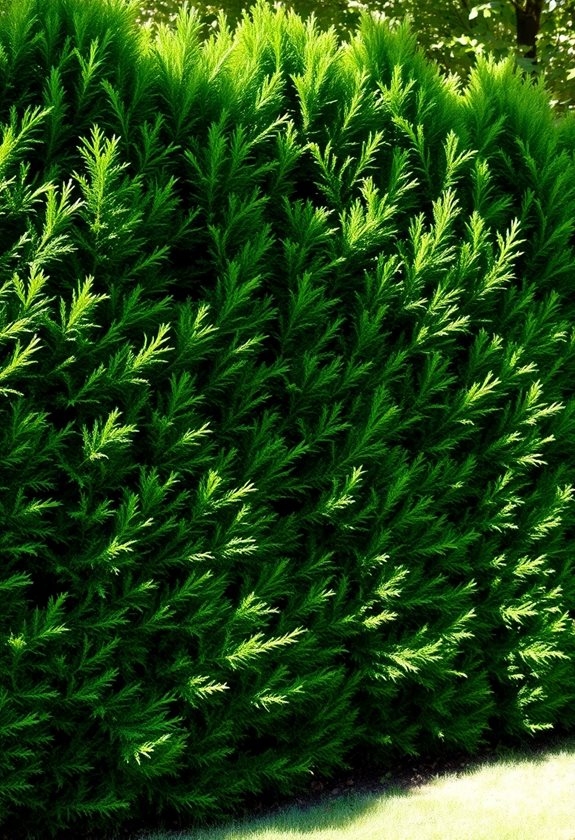 year round privacy with evergreens